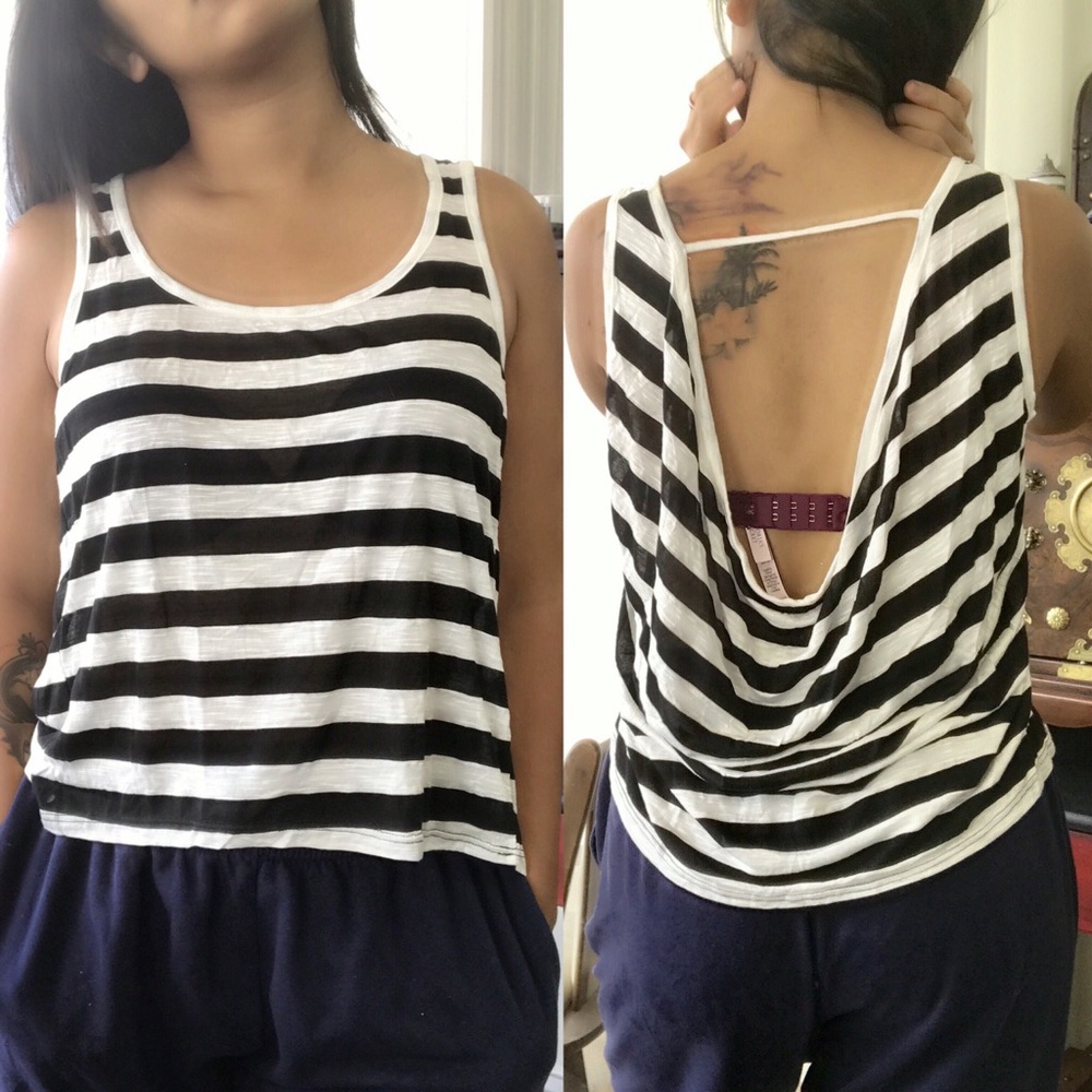 BODY CENTRAL Striped Fashionable Tank Top LARGE